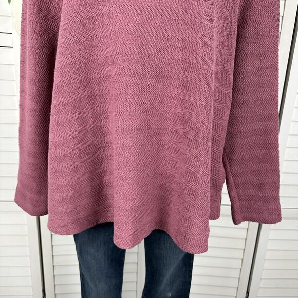 WoolOvers Textured Pullover Sweatshirt Top Pink Cotton Long Sleeve Plus Size XXL - Picture 3 of 12